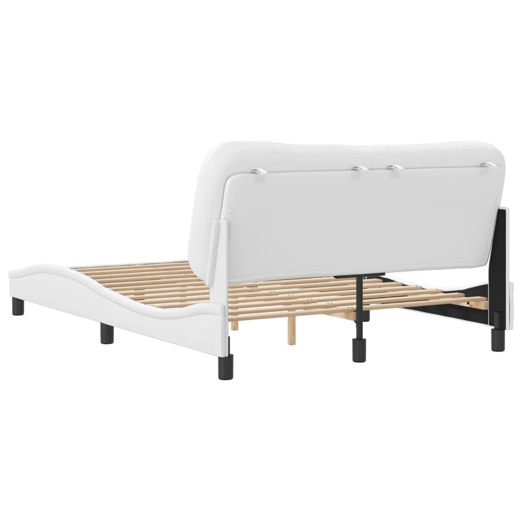 Bedframe zonder matras "Hvar" kunstleer wit 120x200 cm is nu te koop bij PeponiXL, paradijselijk wonen!