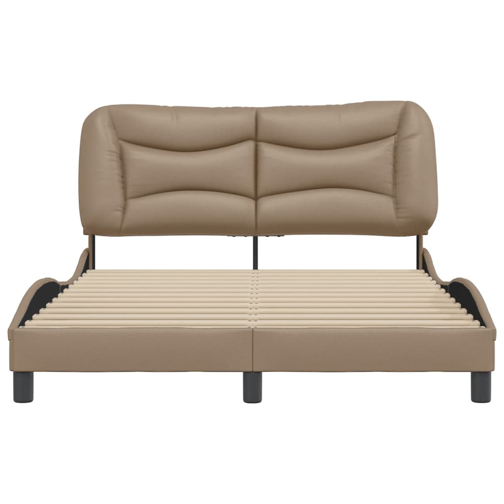 Bedframe zonder matras "Hvar" kunstleer cappuccinokleurig 120x200 cm is nu te koop bij PeponiXL, paradijselijk wonen!