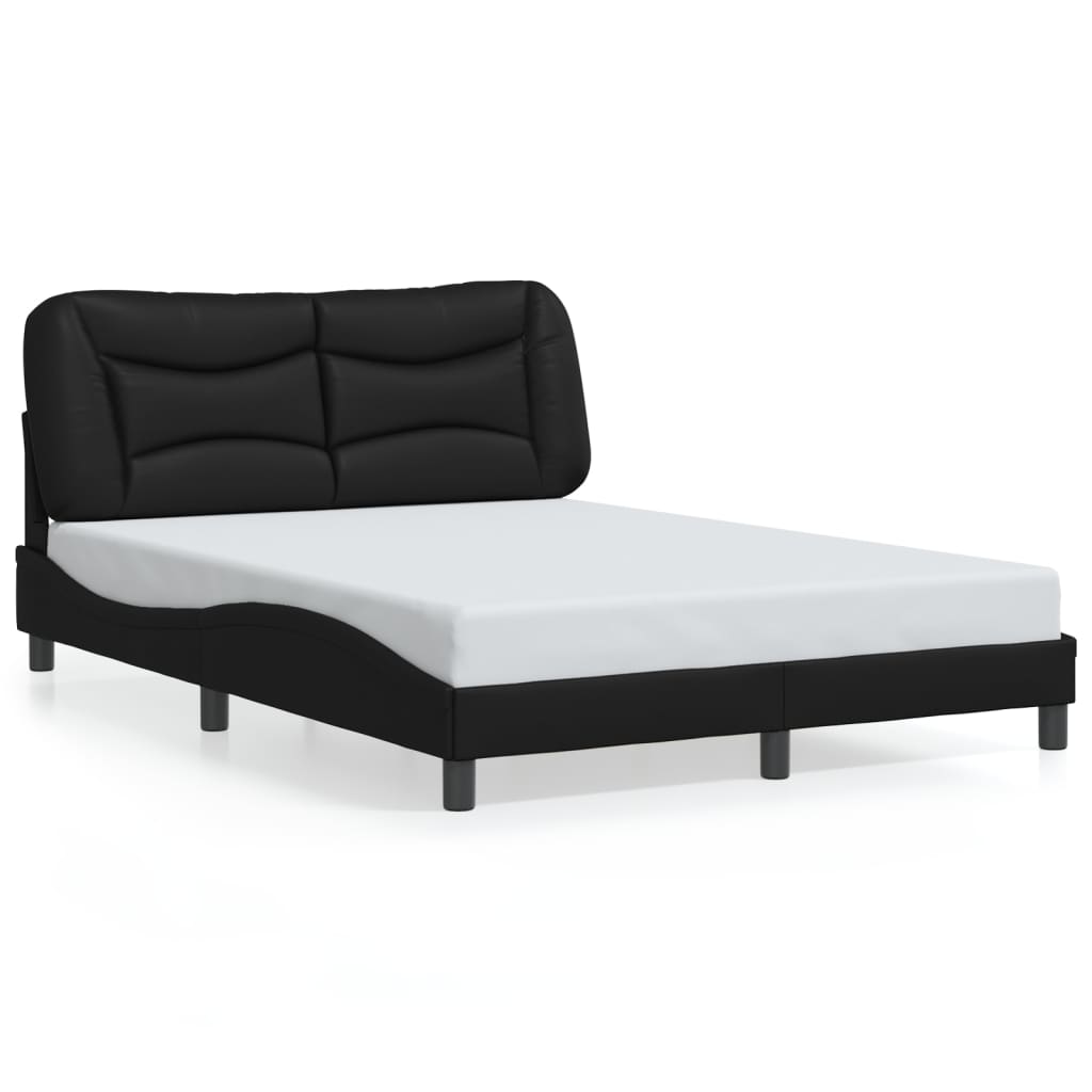 Bedframe zonder matras "Hvar" kunstleer zwart 140x190 cm is nu te koop bij PeponiXL, paradijselijk wonen!
