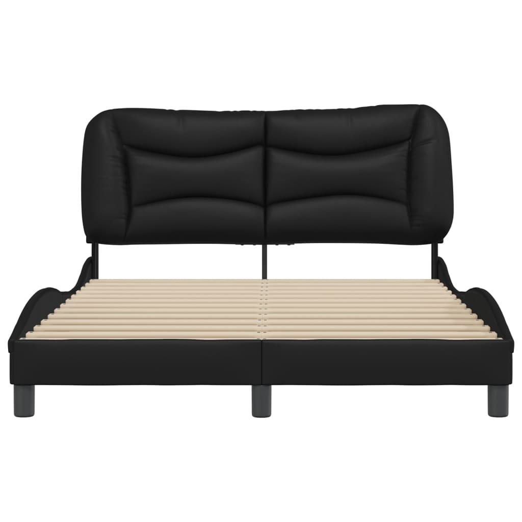 Bedframe zonder matras "Hvar" kunstleer zwart 140x190 cm is nu te koop bij PeponiXL, paradijselijk wonen!