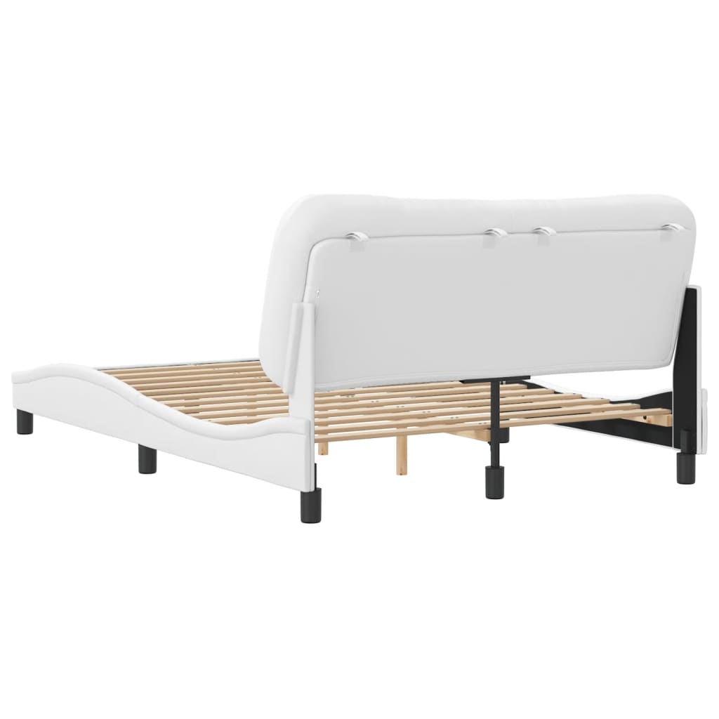 Bedframe zonder matras "Hvar" kunstleer wit 140x190 cm is nu te koop bij PeponiXL, paradijselijk wonen!