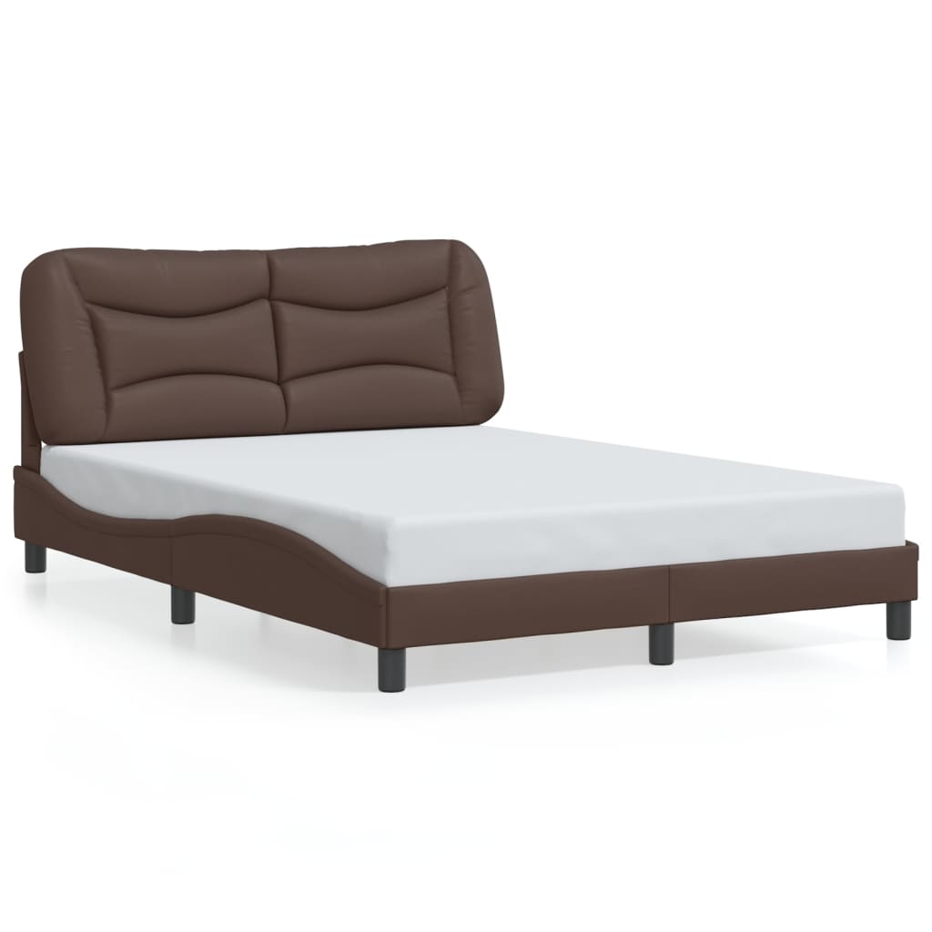 Bedframe zonder matras "Hvar" kunstleer bruin 140x190 cm is nu te koop bij PeponiXL, paradijselijk wonen!