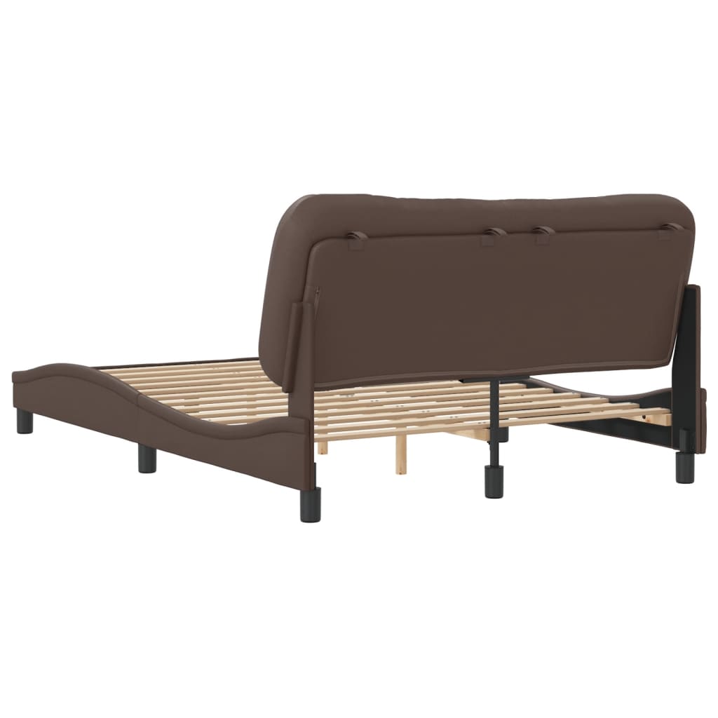 Bedframe zonder matras "Hvar" kunstleer bruin 140x190 cm is nu te koop bij PeponiXL, paradijselijk wonen!