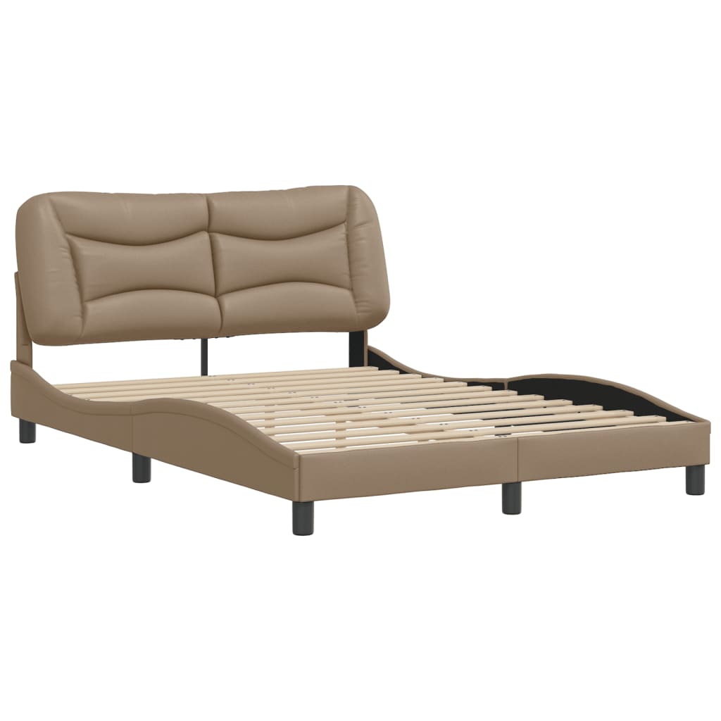 Bedframe zonder matras "Hvar" kunstleer cappucinnokleurig 140x190 cm is nu te koop bij PeponiXL, paradijselijk wonen!