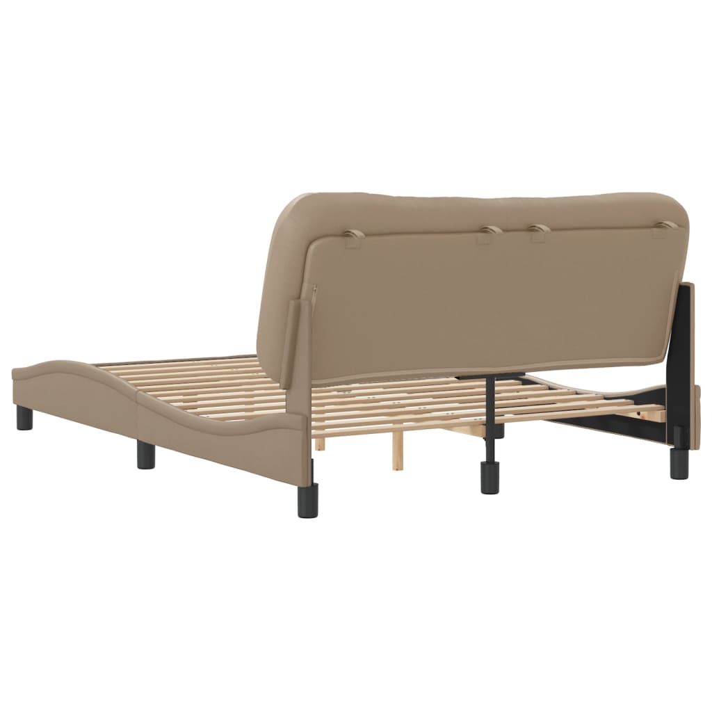 Bedframe zonder matras "Hvar" kunstleer cappucinnokleurig 140x190 cm is nu te koop bij PeponiXL, paradijselijk wonen!