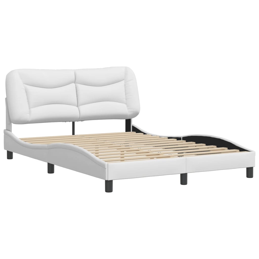 Bedframe zonder matras "Hvar" kunstleer wit 140x200 cm is nu te koop bij PeponiXL, paradijselijk wonen!