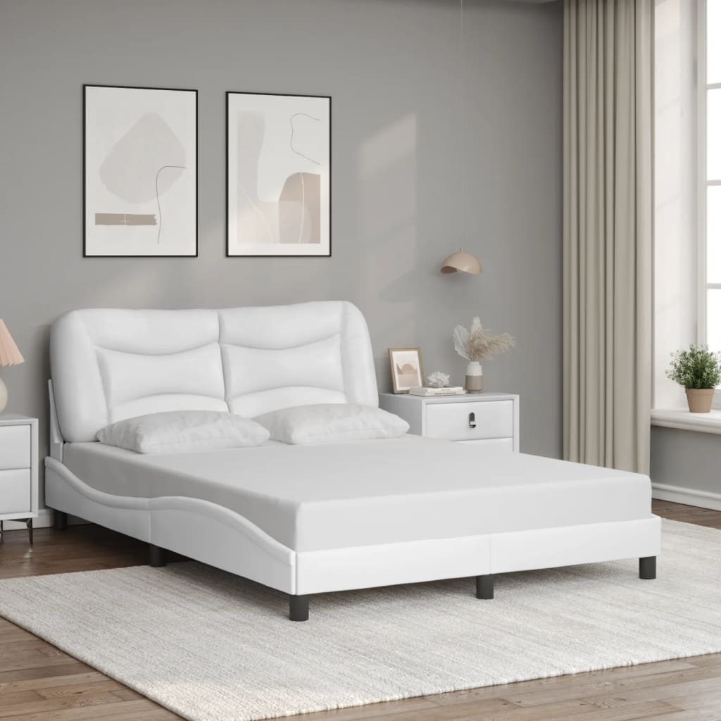 Bedframe zonder matras "Hvar" kunstleer wit 140x200 cm is nu te koop bij PeponiXL, paradijselijk wonen!