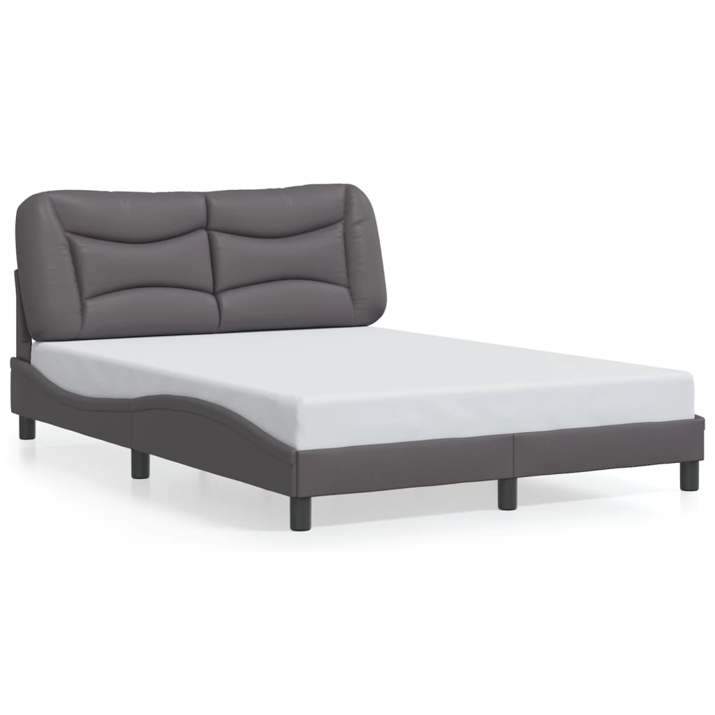 Bedframe zonder matras "Hvar" kunstleer grijs 140x200 cm is nu te koop bij PeponiXL, paradijselijk wonen!