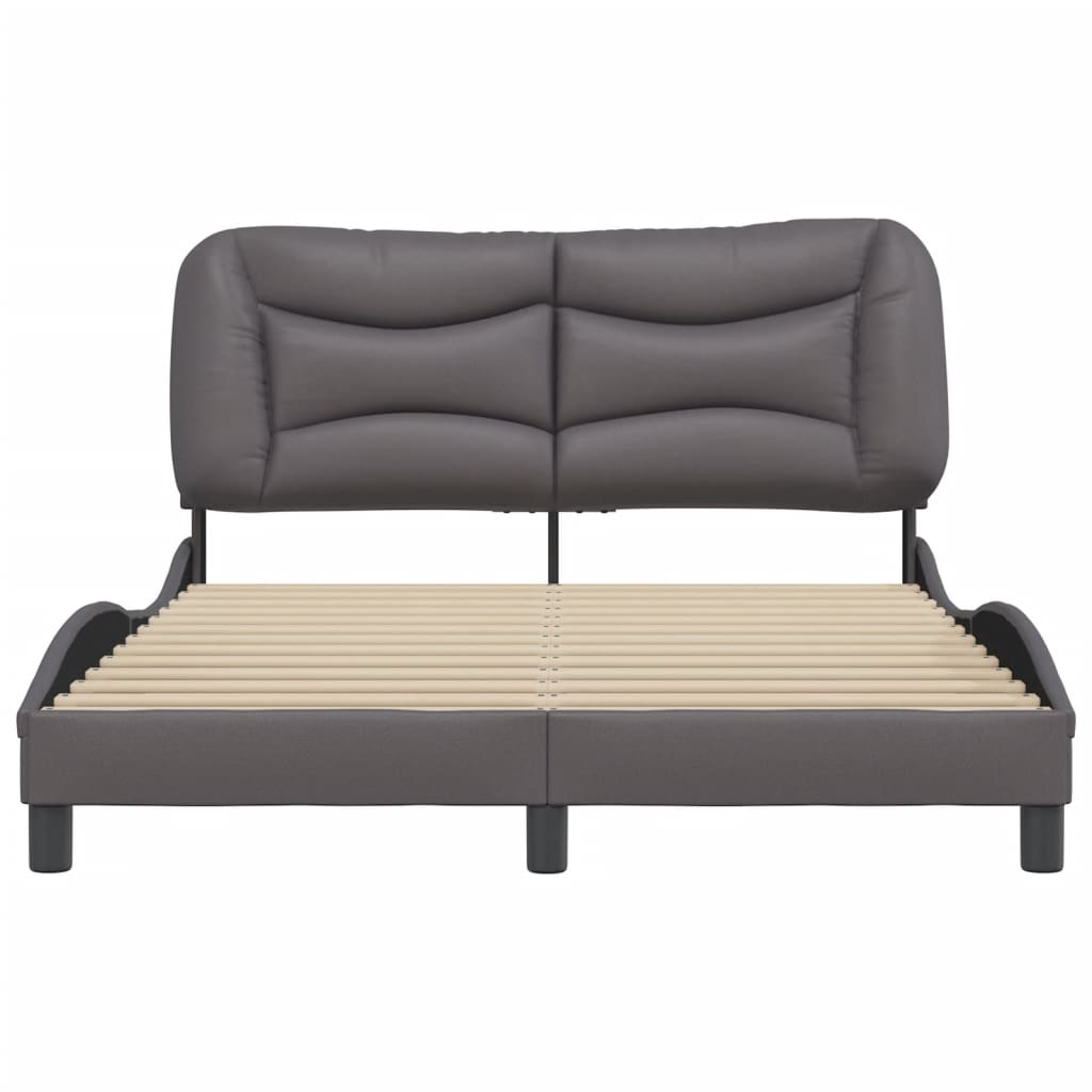 Bedframe zonder matras "Hvar" kunstleer grijs 140x200 cm is nu te koop bij PeponiXL, paradijselijk wonen!