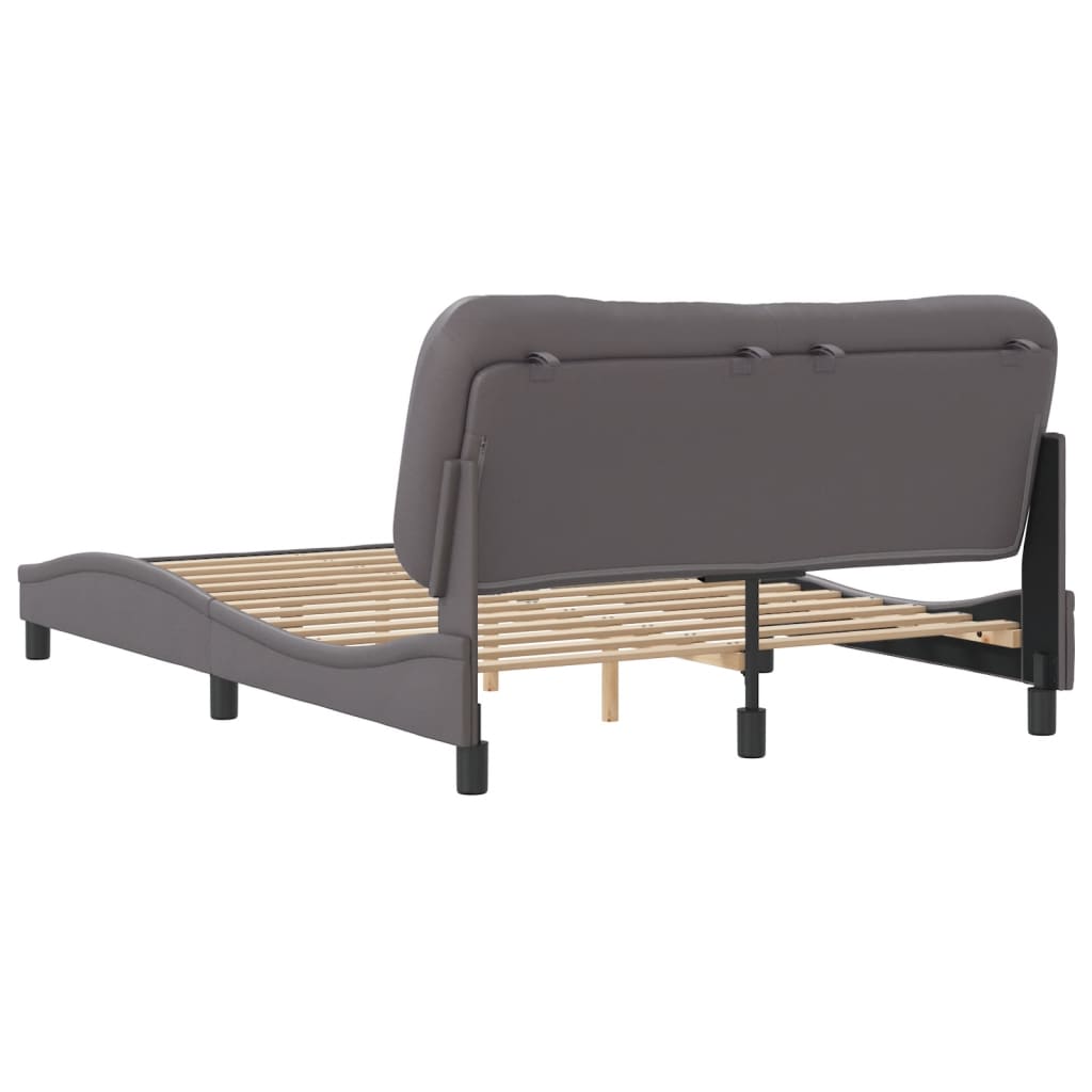 Bedframe zonder matras "Hvar" kunstleer grijs 140x200 cm is nu te koop bij PeponiXL, paradijselijk wonen!