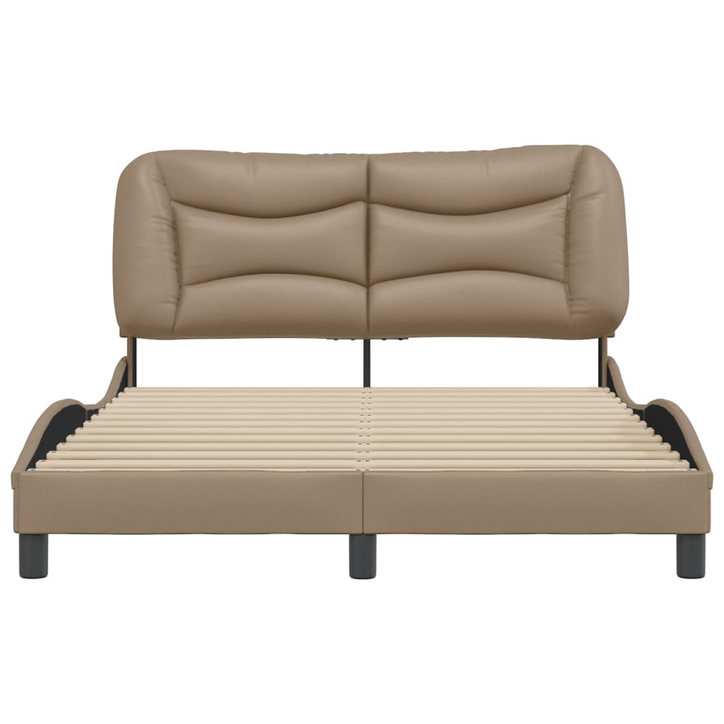 Bedframe zonder matras "Hvar" kunstleer cappuccinokleurig 140x200 cm is nu te koop bij PeponiXL, paradijselijk wonen!
