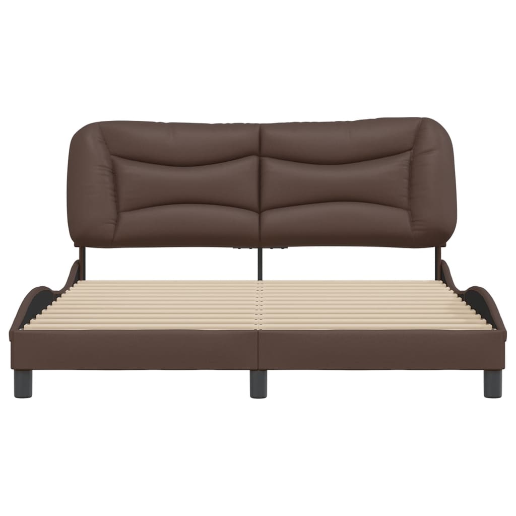 Bedframe zonder matras "Hvar" kunstleer bruin 160x200 cm is nu te koop bij PeponiXL, paradijselijk wonen!
