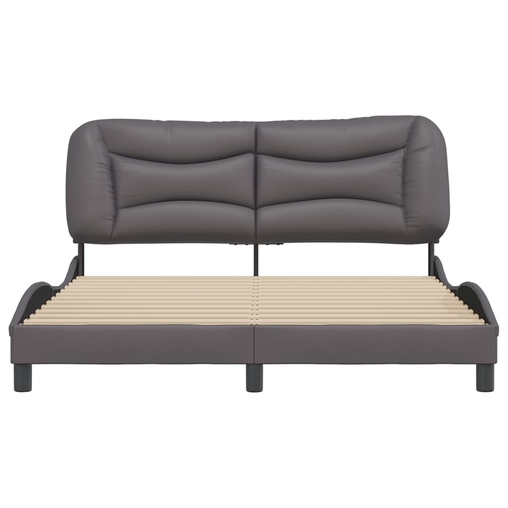 Bedframe zonder matras "Hvar" kunstleer grijs 160x200 cm is nu te koop bij PeponiXL, paradijselijk wonen!
