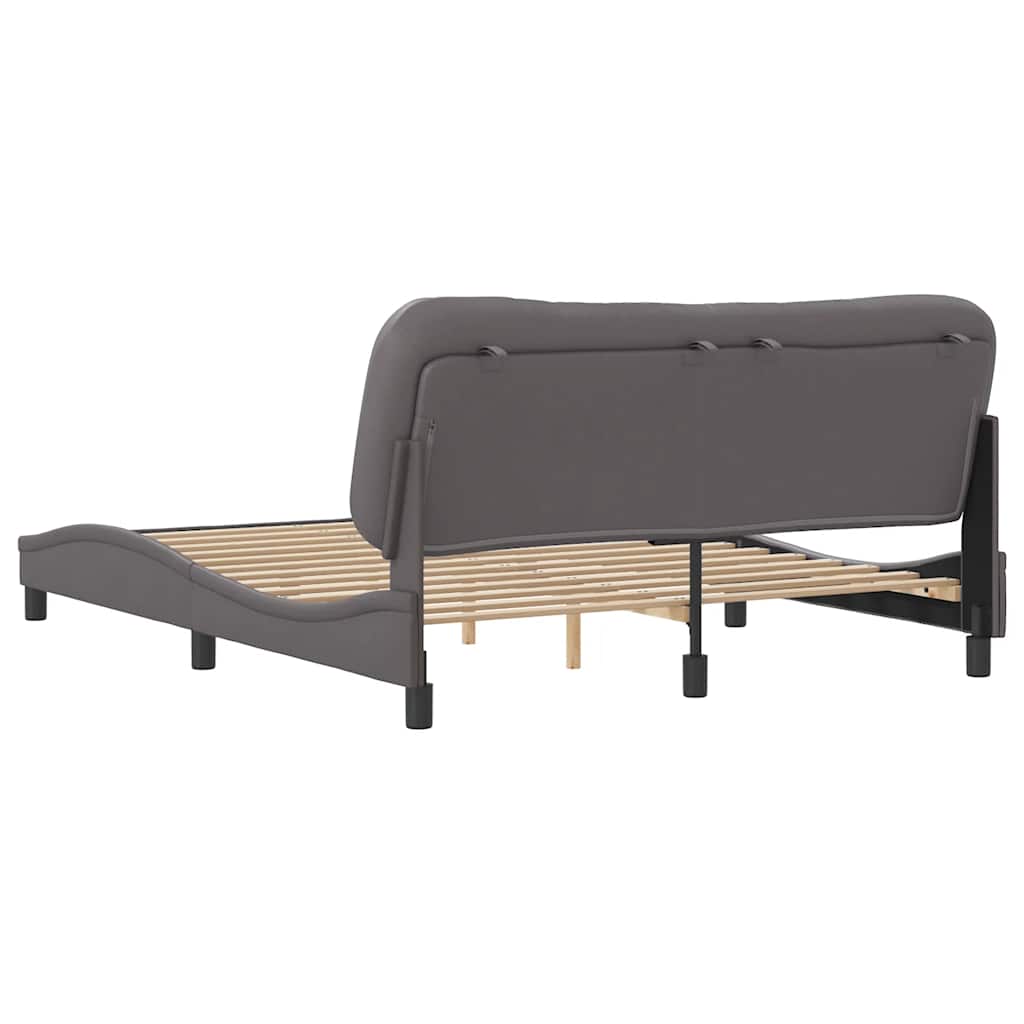 Bedframe zonder matras "Hvar" kunstleer grijs 160x200 cm is nu te koop bij PeponiXL, paradijselijk wonen!