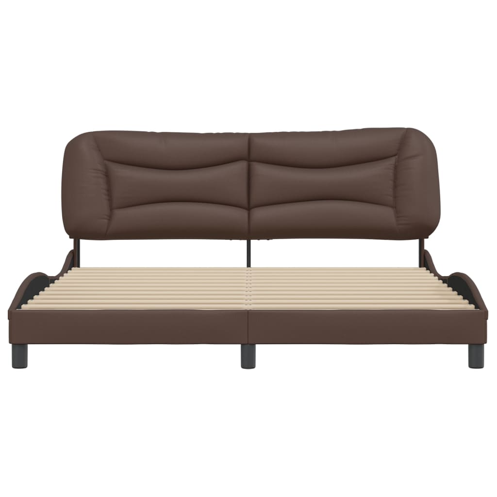 Bedframe zonder matras "Hvar" kunstleer bruin 180x200 cm is nu te koop bij PeponiXL, paradijselijk wonen!