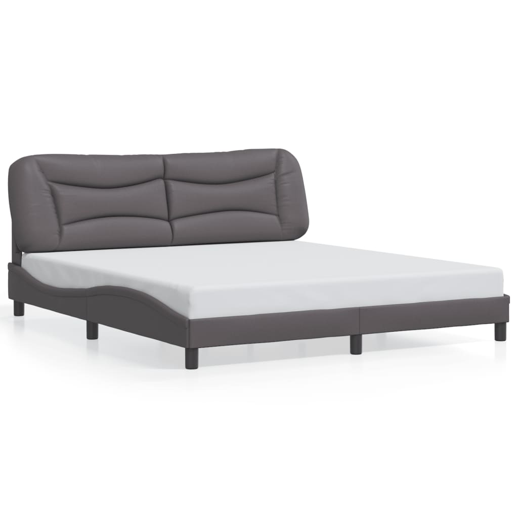 Bedframe zonder matras "Hvar" kunstleer grijs 180x200 cm is nu te koop bij PeponiXL, paradijselijk wonen!