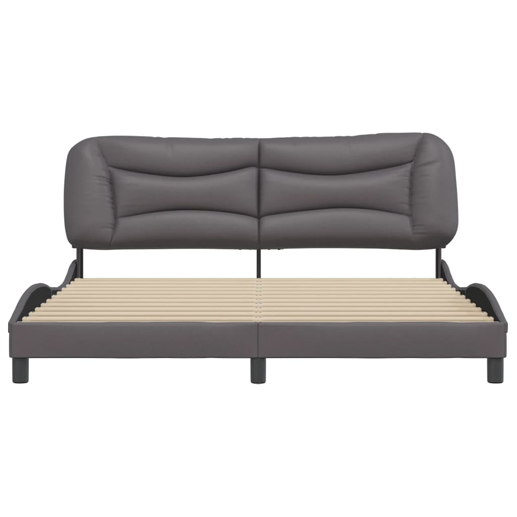 Bedframe zonder matras "Hvar" kunstleer grijs 180x200 cm is nu te koop bij PeponiXL, paradijselijk wonen!