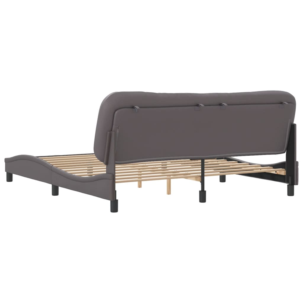 Bedframe zonder matras "Hvar" kunstleer grijs 180x200 cm is nu te koop bij PeponiXL, paradijselijk wonen!