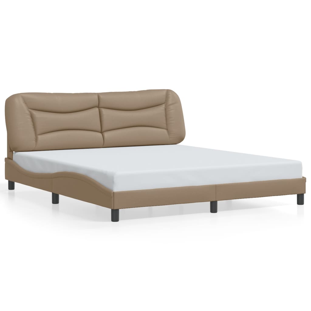 Bedframe zonder matras "Hvar" kunstleer cappuccinokleurig 180x200 cm is nu te koop bij PeponiXL, paradijselijk wonen!