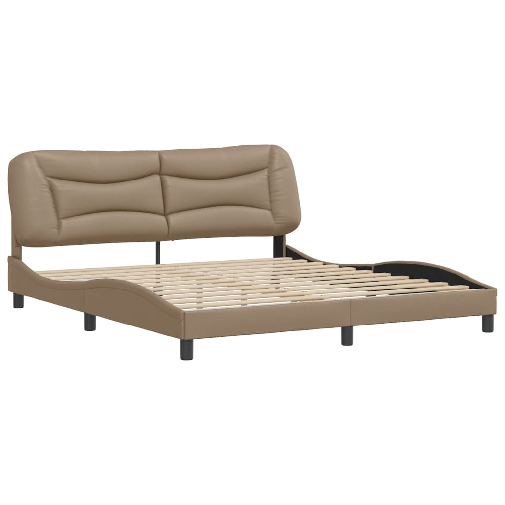 Bedframe zonder matras "Hvar" kunstleer cappuccinokleurig 180x200 cm is nu te koop bij PeponiXL, paradijselijk wonen!