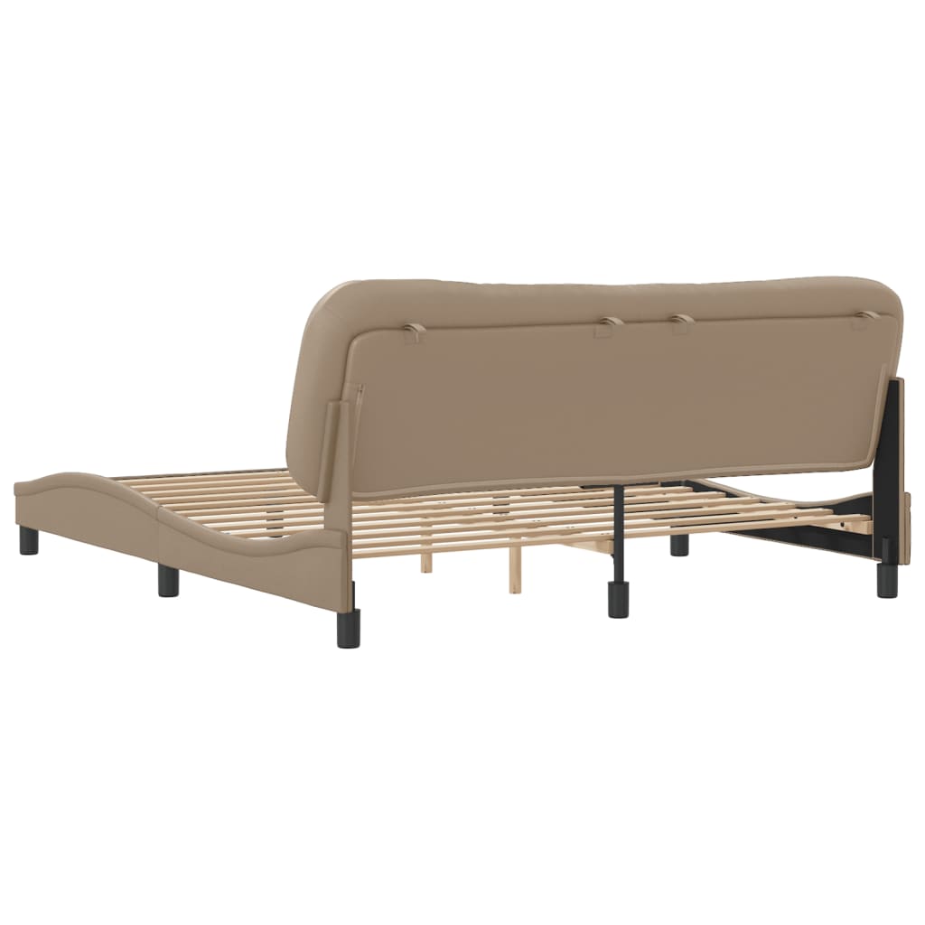Bedframe zonder matras "Hvar" kunstleer cappuccinokleurig 180x200 cm is nu te koop bij PeponiXL, paradijselijk wonen!