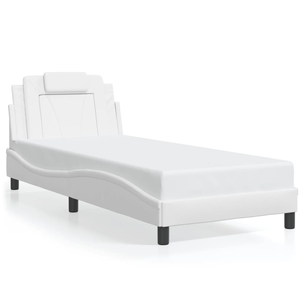 Bedframe "Viana" zonder matras kunstleer wit 90x200 cm is nu te koop bij PeponiXL, paradijselijk wonen!
