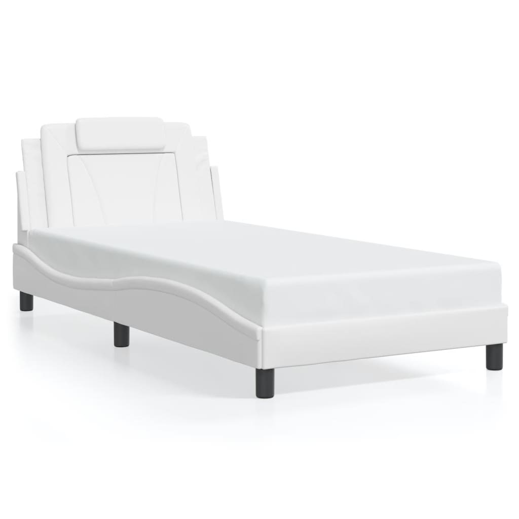 Bedframe "Viana" zonder matras kunstleer wit 100x200 cm is nu te koop bij PeponiXL, paradijselijk wonen!
