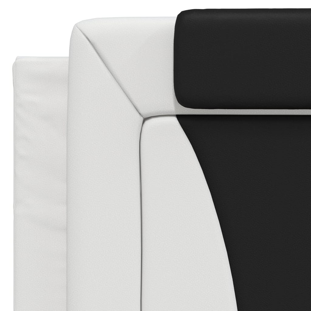Bedframe "Viana" zonder matras kunstleer zwart en wit 100x200 cm is nu te koop bij PeponiXL, paradijselijk wonen!
