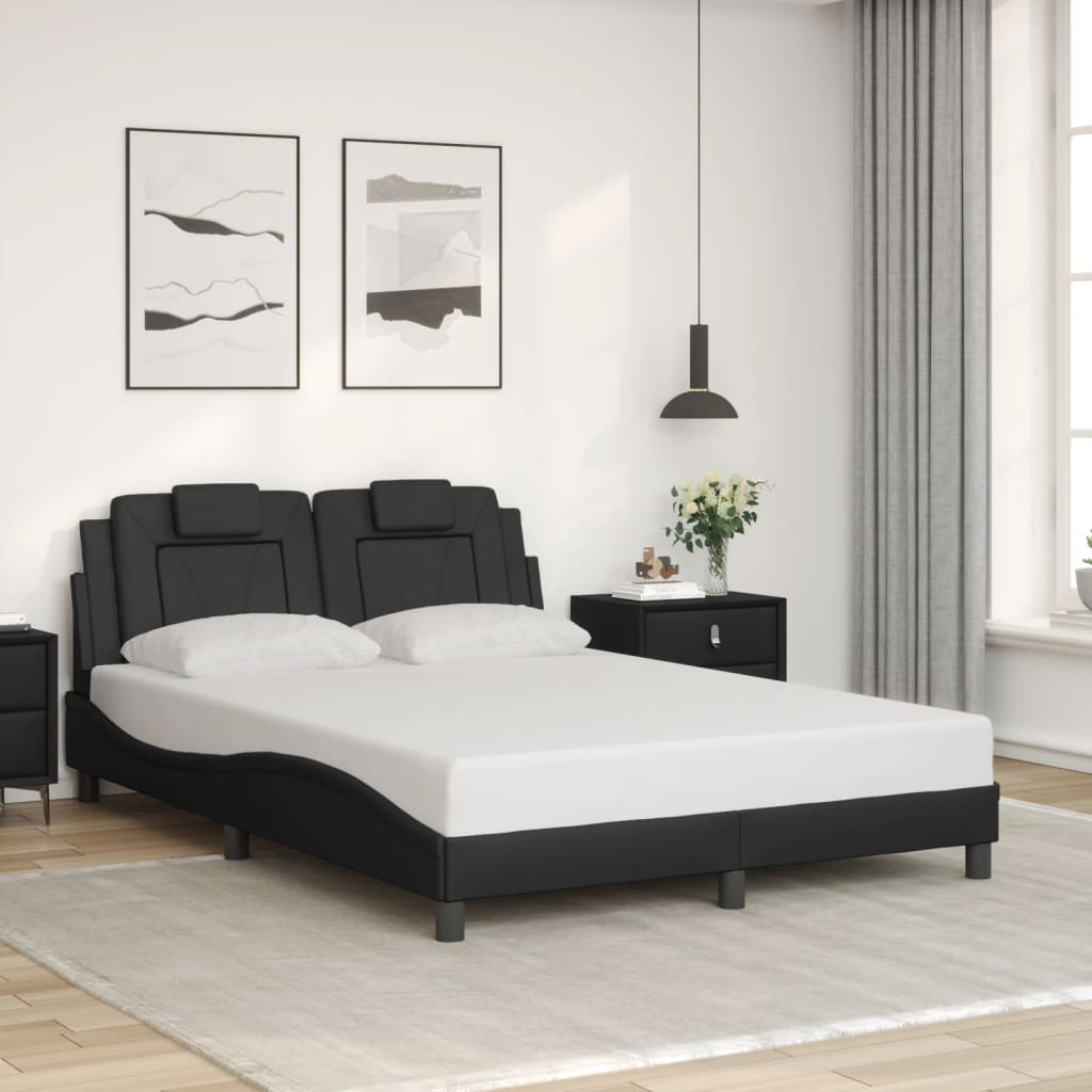 Bedframe "Viana" zonder matras kunstleer zwart 120x200 cm is nu te koop bij PeponiXL, paradijselijk wonen!