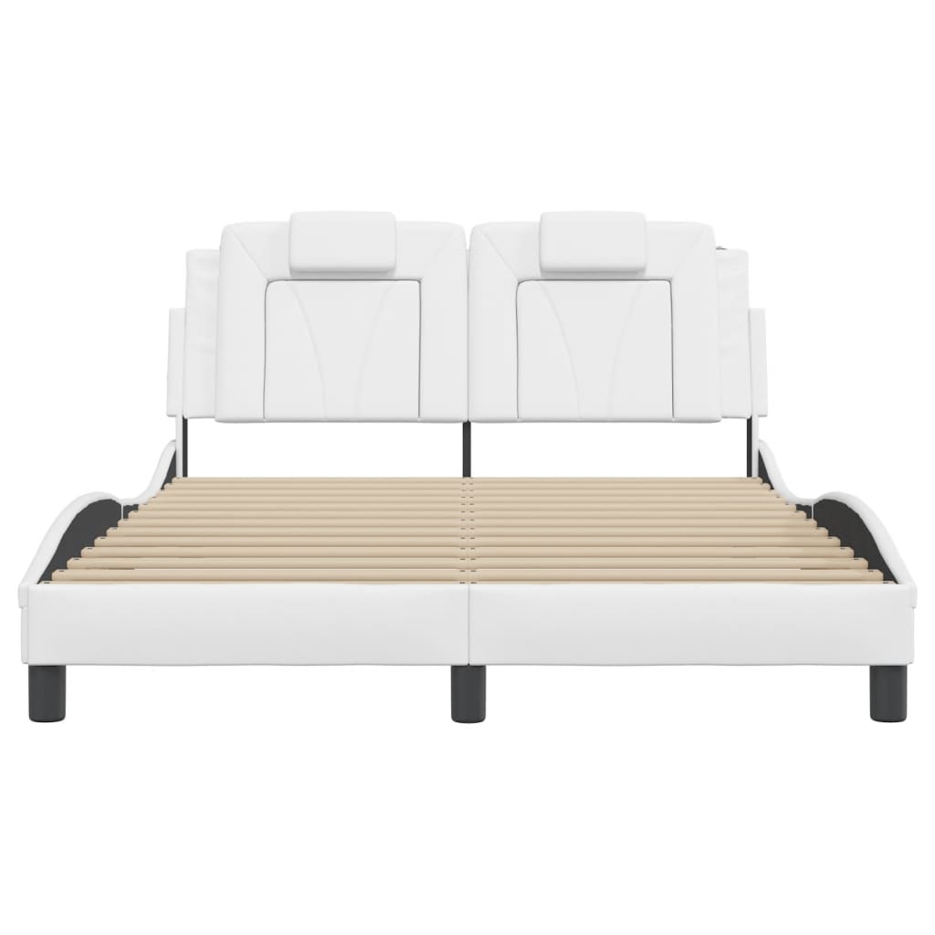 Bedframe "Viana" zonder matras kunstleer wit 120x200 cm is nu te koop bij PeponiXL, paradijselijk wonen!