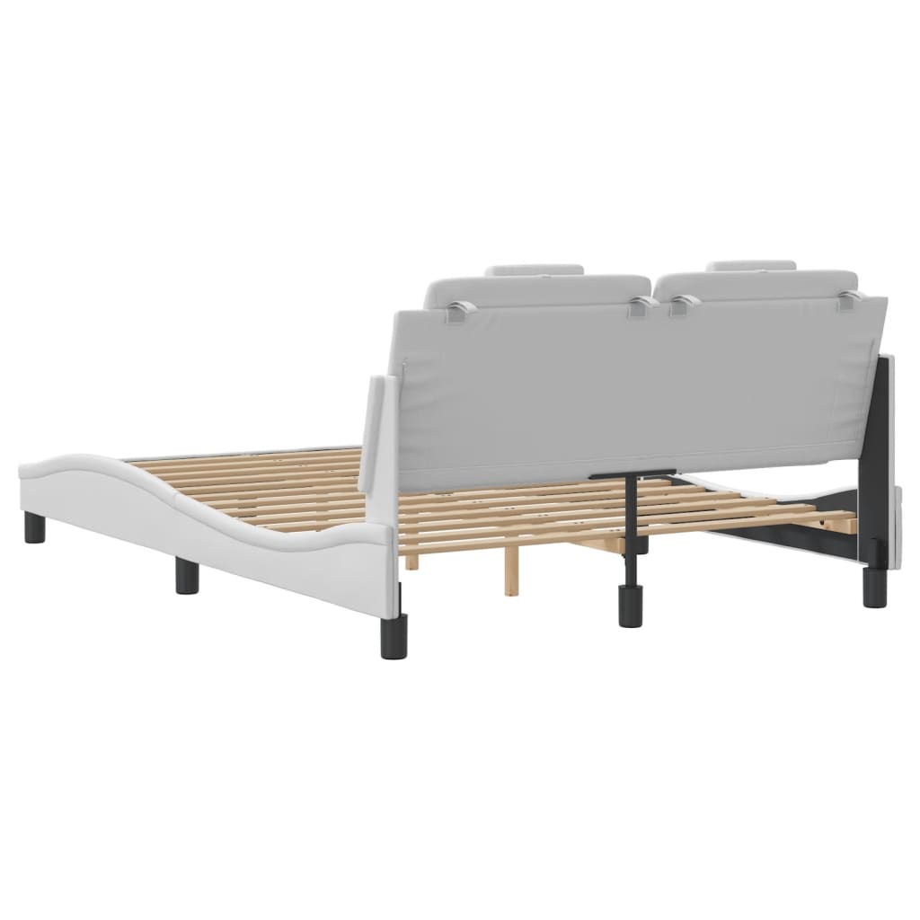 Bedframe "Viana" zonder matras kunstleer wit 120x200 cm is nu te koop bij PeponiXL, paradijselijk wonen!