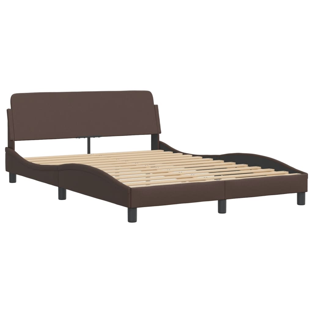 Bedframe "Viana" zonder matras kunstleer bruin 120x200 cm is nu te koop bij PeponiXL, paradijselijk wonen!