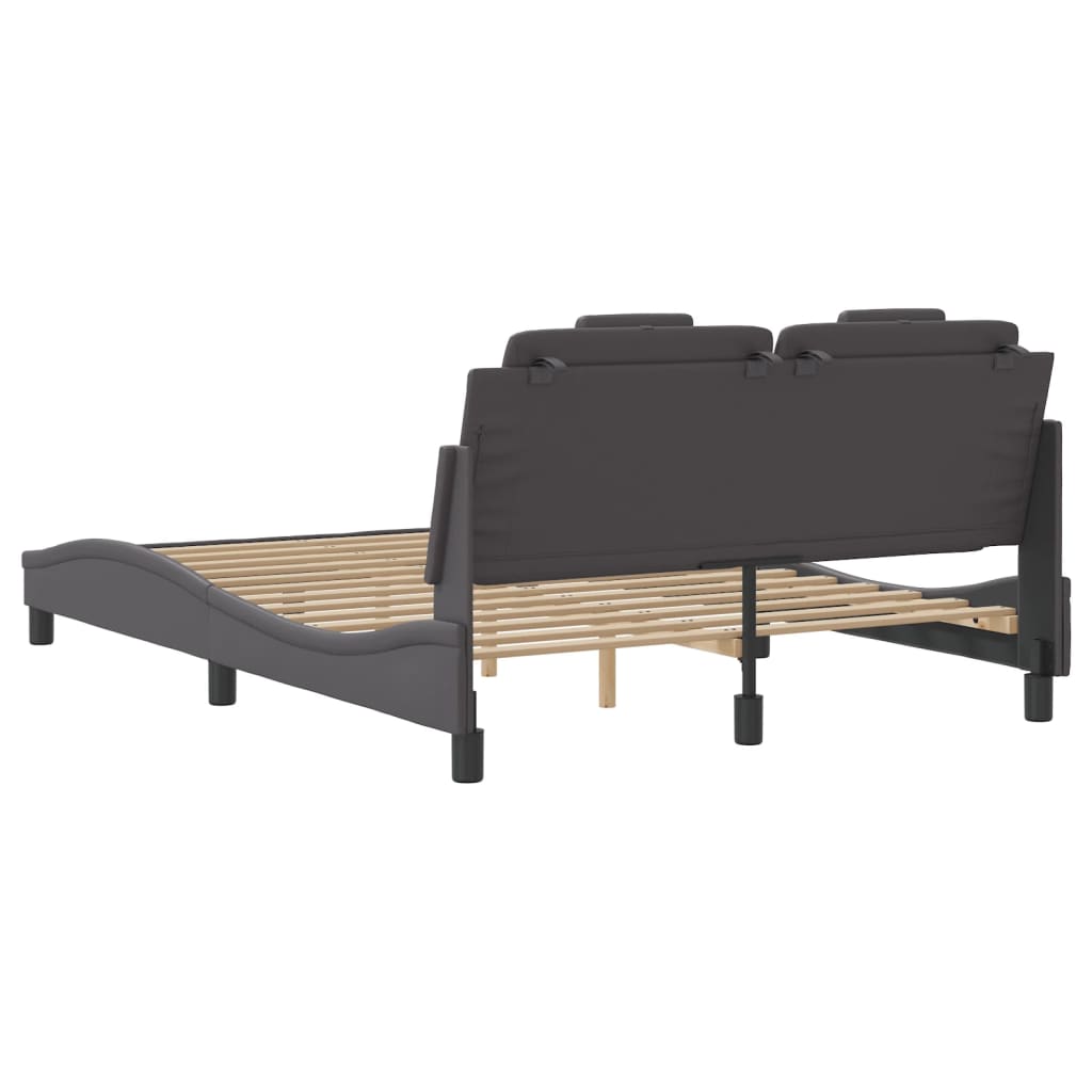 Bedframe "Viana" zonder matras kunstleer grijs 120x200 cm is nu te koop bij PeponiXL, paradijselijk wonen!