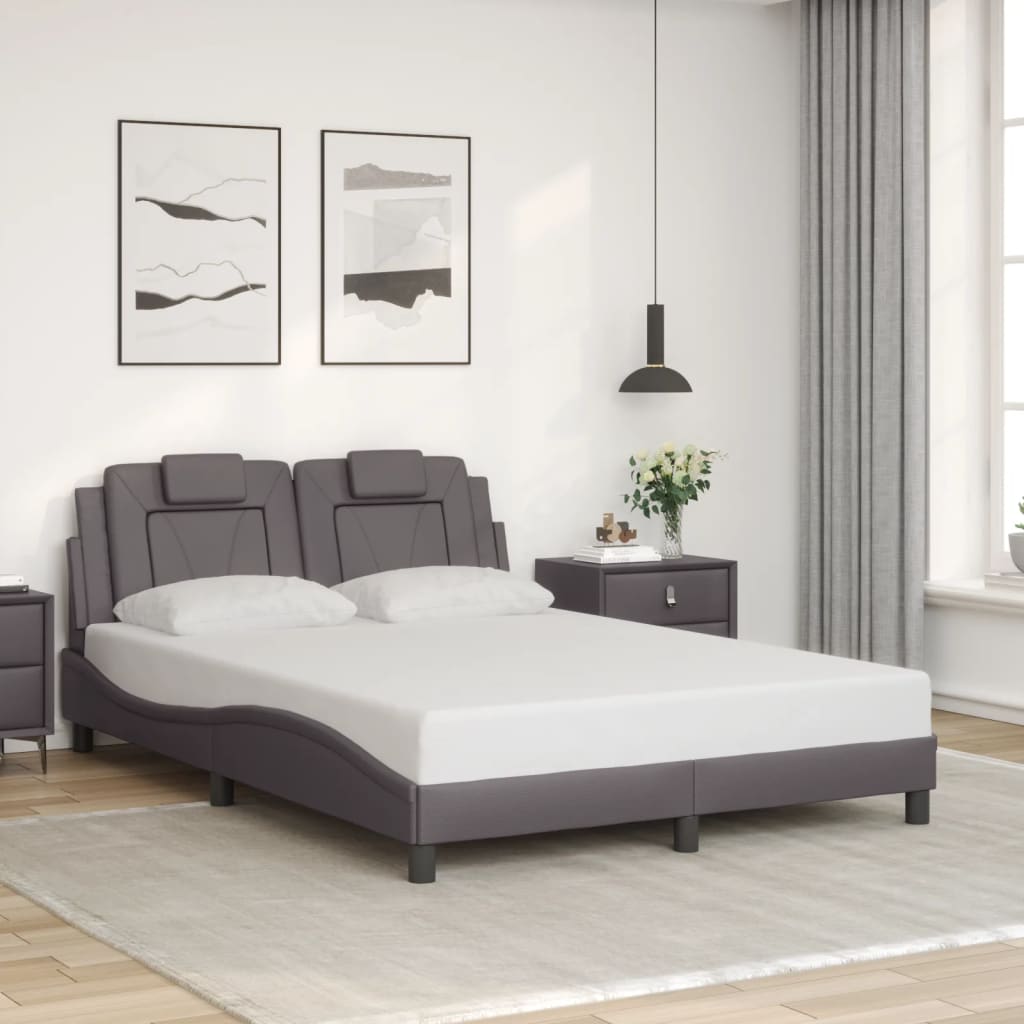 Bedframe "Viana" zonder matras kunstleer grijs 120x200 cm is nu te koop bij PeponiXL, paradijselijk wonen!