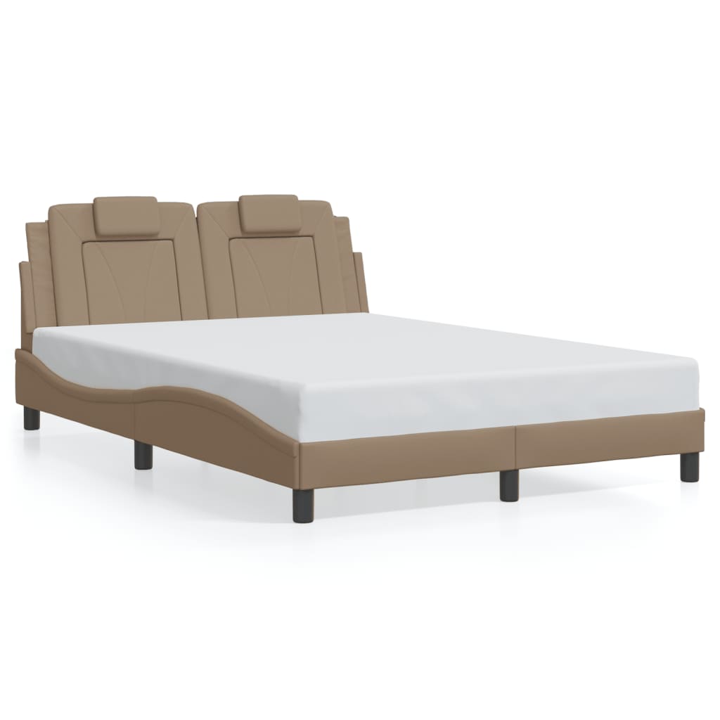 Bedframe "Viana" zonder matras kunstleer cappuccinokleurig 120x200 cm is nu te koop bij PeponiXL, paradijselijk wonen!