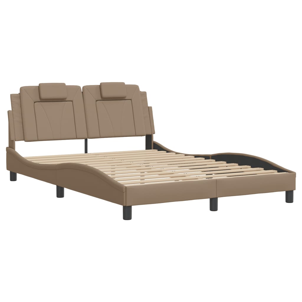 Bedframe "Viana" zonder matras kunstleer cappuccinokleurig 120x200 cm is nu te koop bij PeponiXL, paradijselijk wonen!