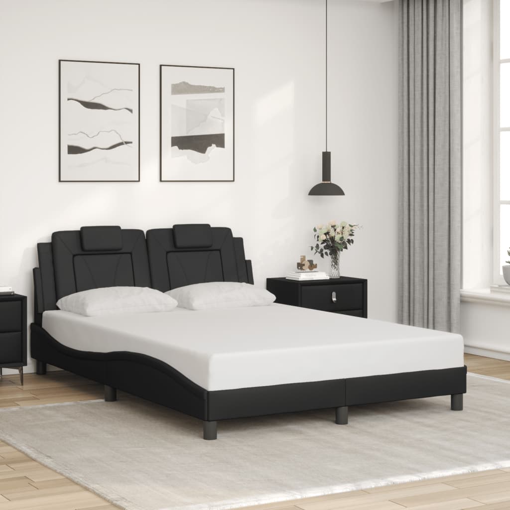 Bedframe "Viana" zonder matras kunstleer zwart 140x190 cm is nu te koop bij PeponiXL, paradijselijk wonen!