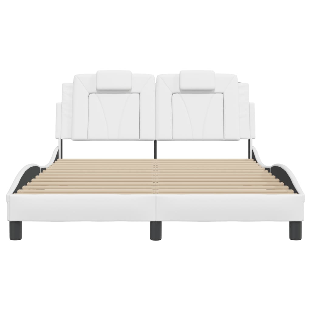 Bedframe "Viana" zonder matras kunstleer wit 140x200 cm is nu te koop bij PeponiXL, paradijselijk wonen!
