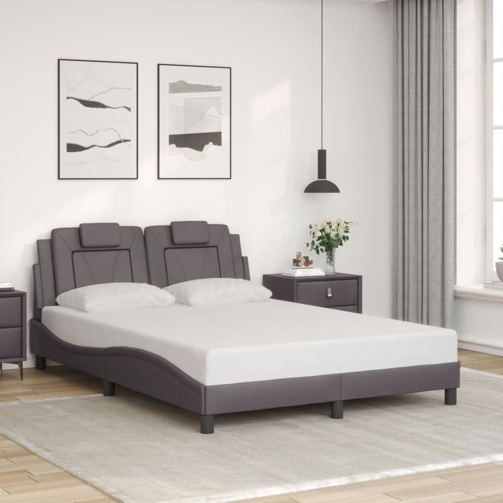 Bedframe "Viana" zonder matras kunstleer grijs 140x200 cm is nu te koop bij PeponiXL, paradijselijk wonen!