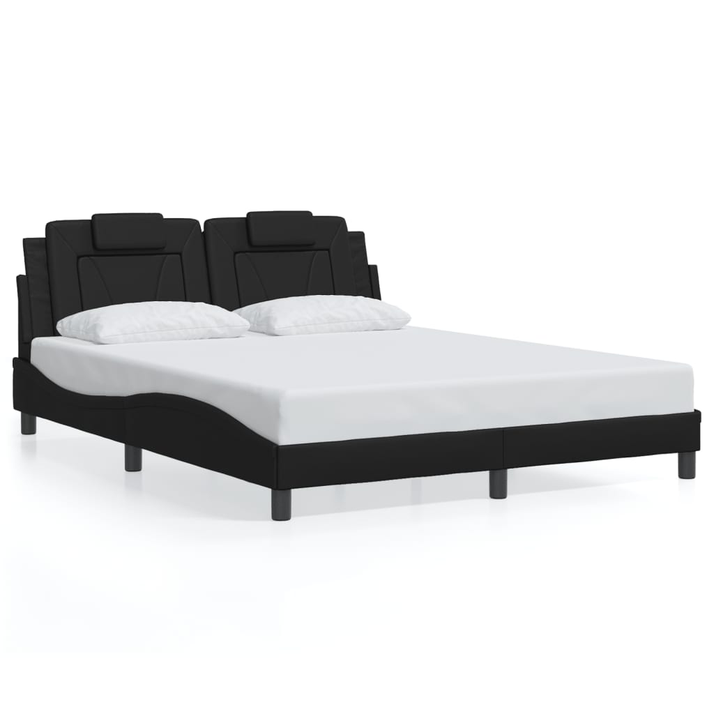 Bedframe "Viana" zonder matras kunstleer zwart 160x200 cm is nu te koop bij PeponiXL, paradijselijk wonen!