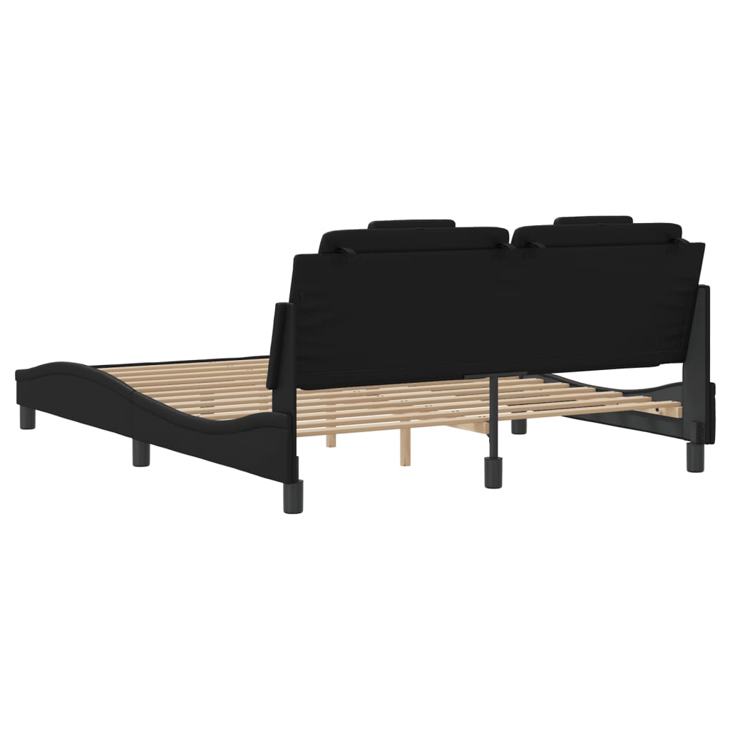Bedframe "Viana" zonder matras kunstleer zwart 160x200 cm is nu te koop bij PeponiXL, paradijselijk wonen!