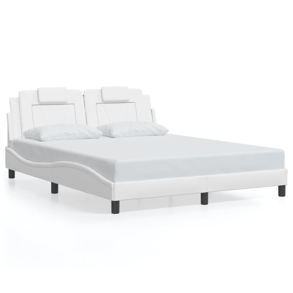 Bedframe "Viana" zonder matras kunstleer wit 160x200 cm is nu te koop bij PeponiXL, paradijselijk wonen!