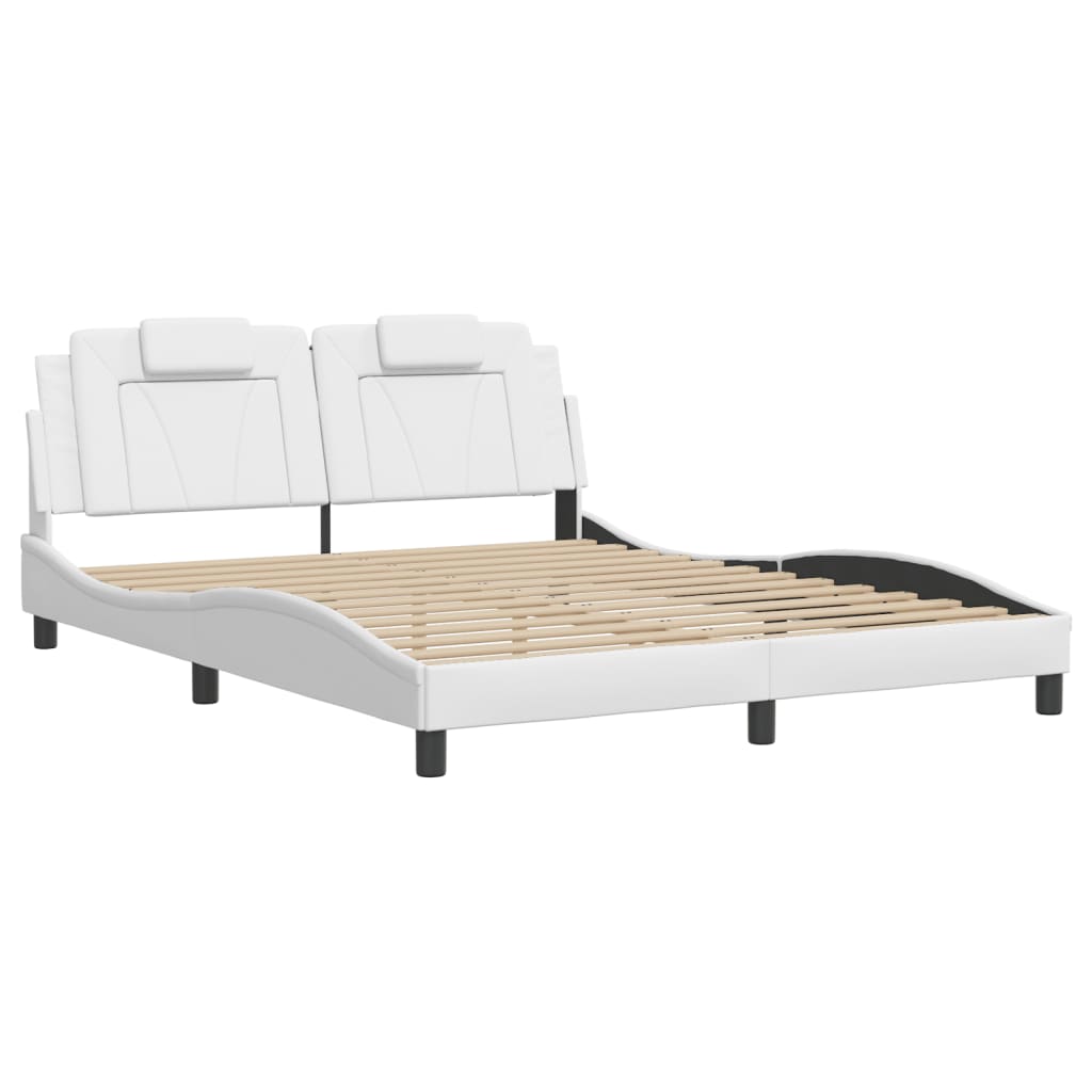 Bedframe "Viana" zonder matras kunstleer wit 160x200 cm is nu te koop bij PeponiXL, paradijselijk wonen!