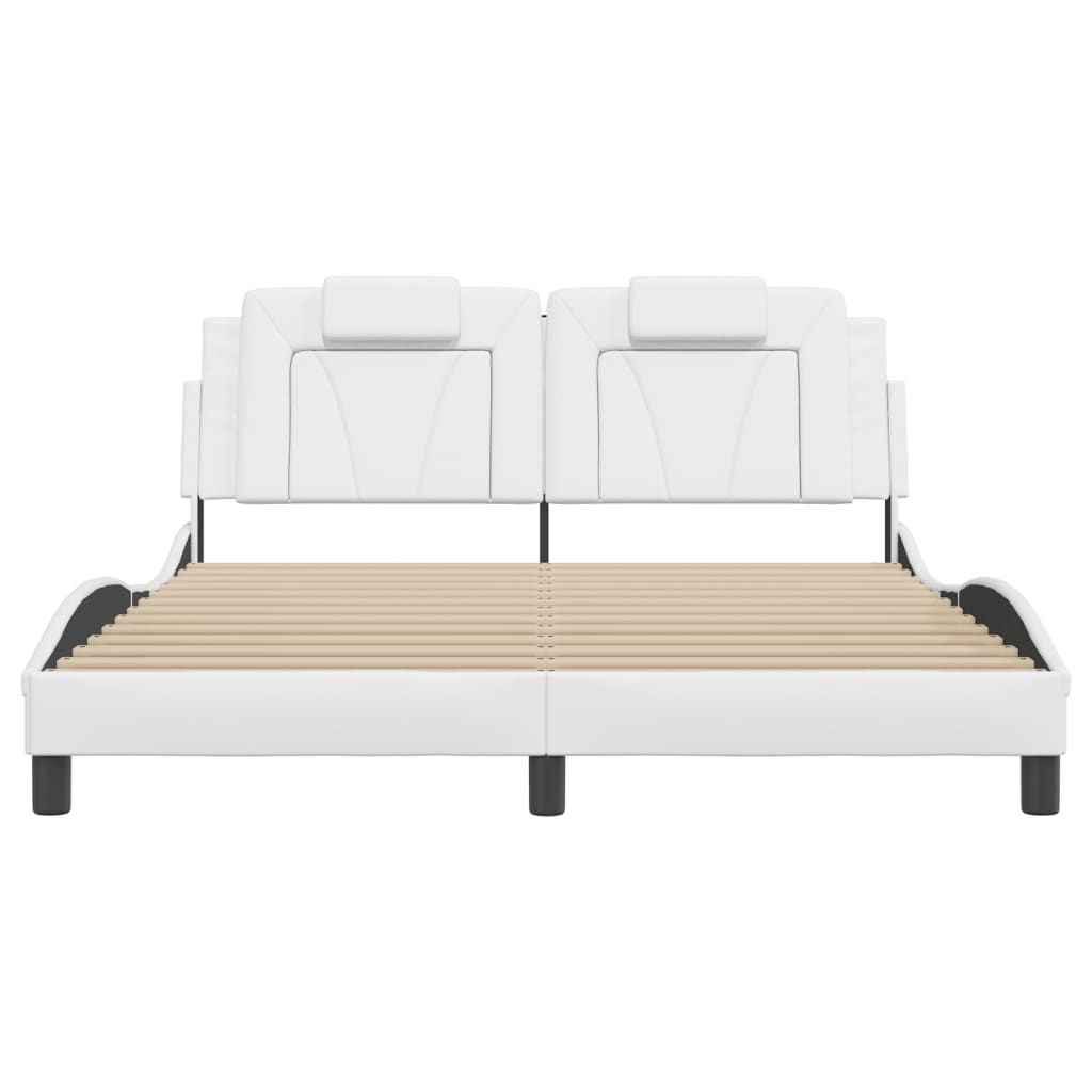 Bedframe "Viana" zonder matras kunstleer wit 160x200 cm is nu te koop bij PeponiXL, paradijselijk wonen!