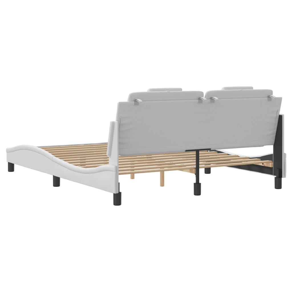 Bedframe "Viana" zonder matras kunstleer wit 160x200 cm is nu te koop bij PeponiXL, paradijselijk wonen!