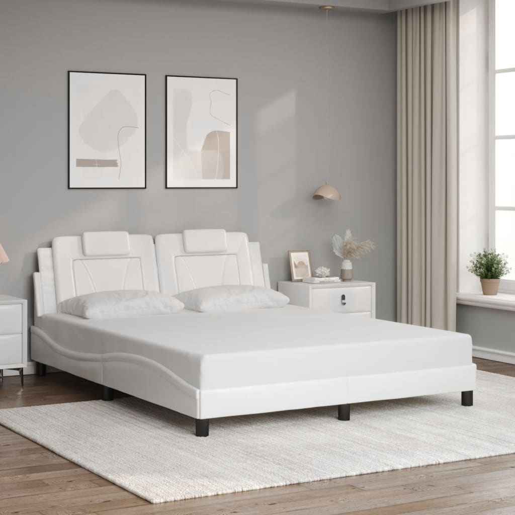 Bedframe "Viana" zonder matras kunstleer wit 160x200 cm is nu te koop bij PeponiXL, paradijselijk wonen!