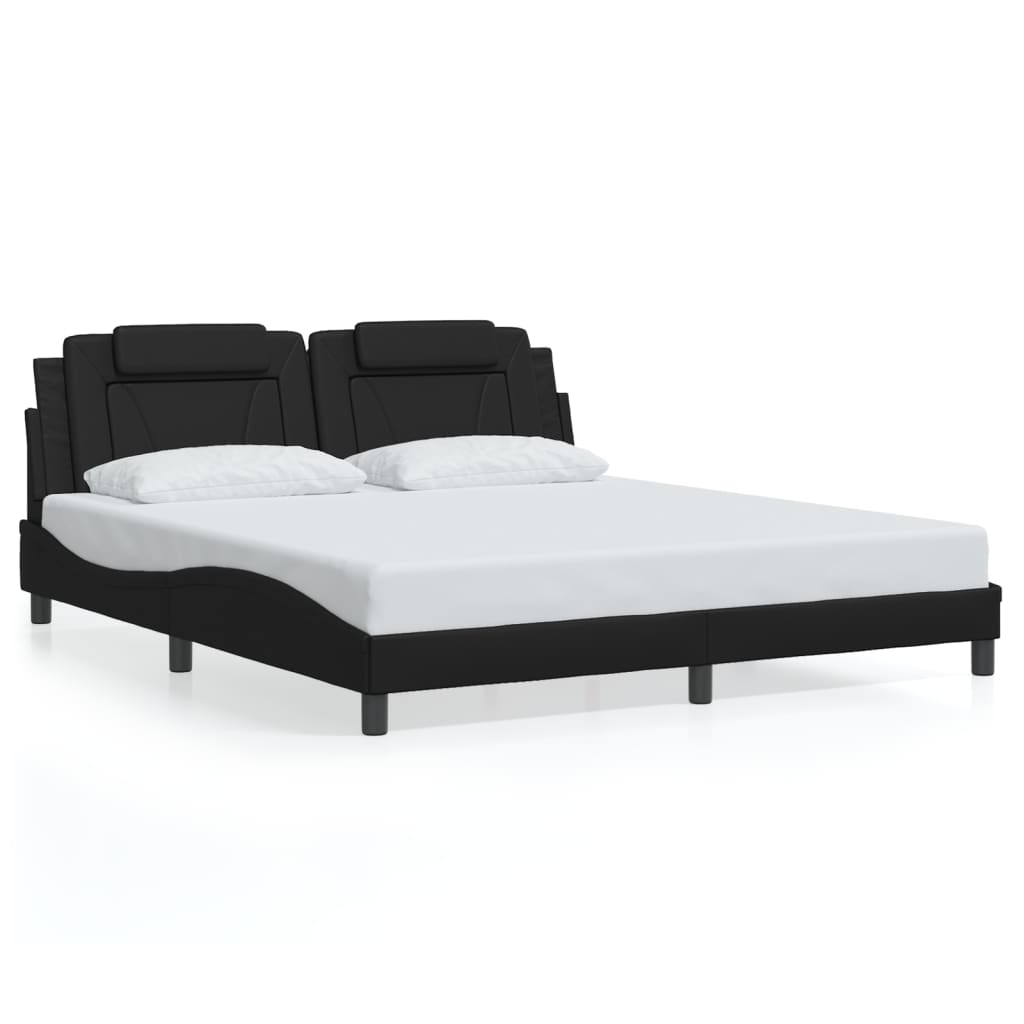 Bedframe "Viana" zonder matras kunstleer zwart 180x200 cm is nu te koop bij PeponiXL, paradijselijk wonen!