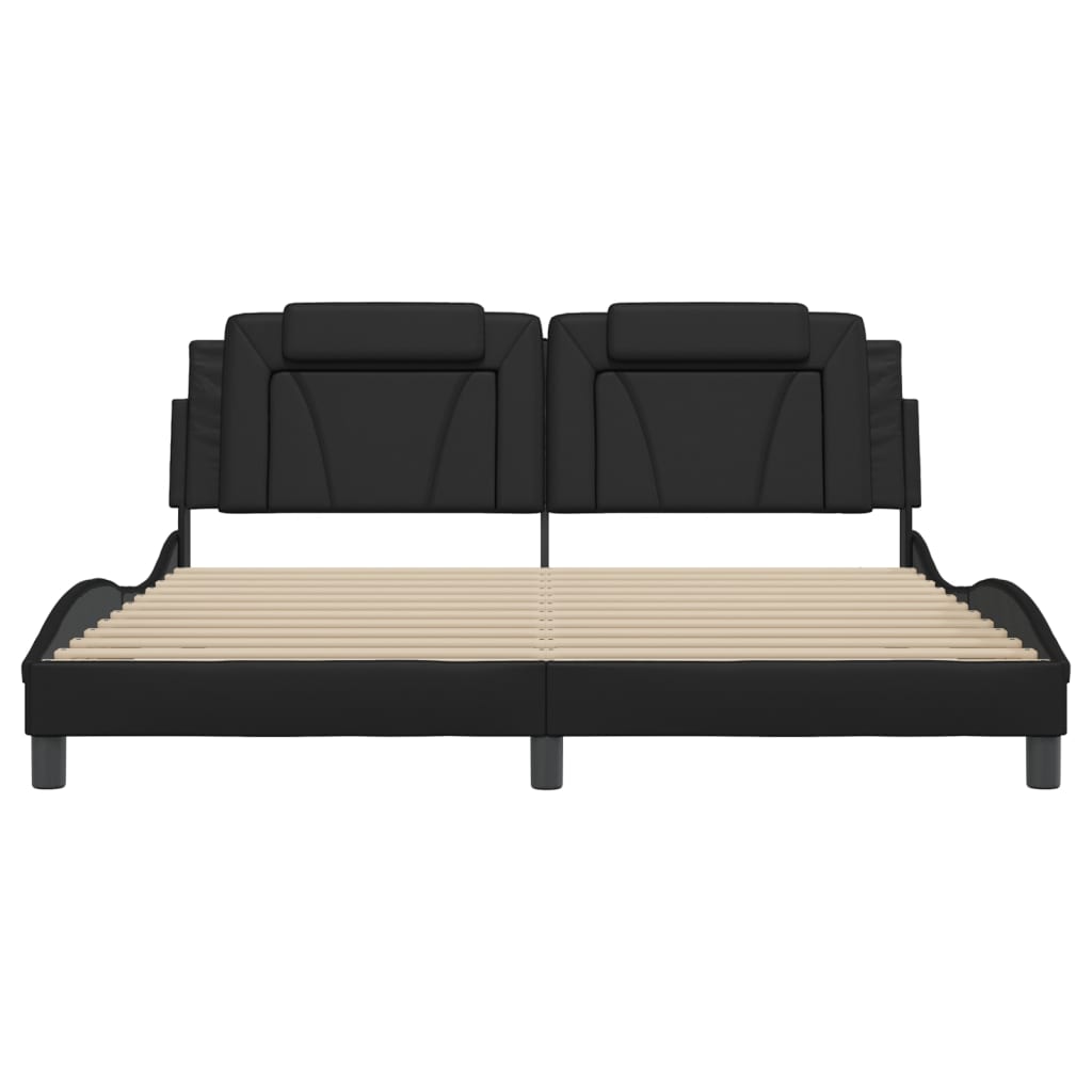Bedframe "Viana" zonder matras kunstleer zwart 180x200 cm is nu te koop bij PeponiXL, paradijselijk wonen!