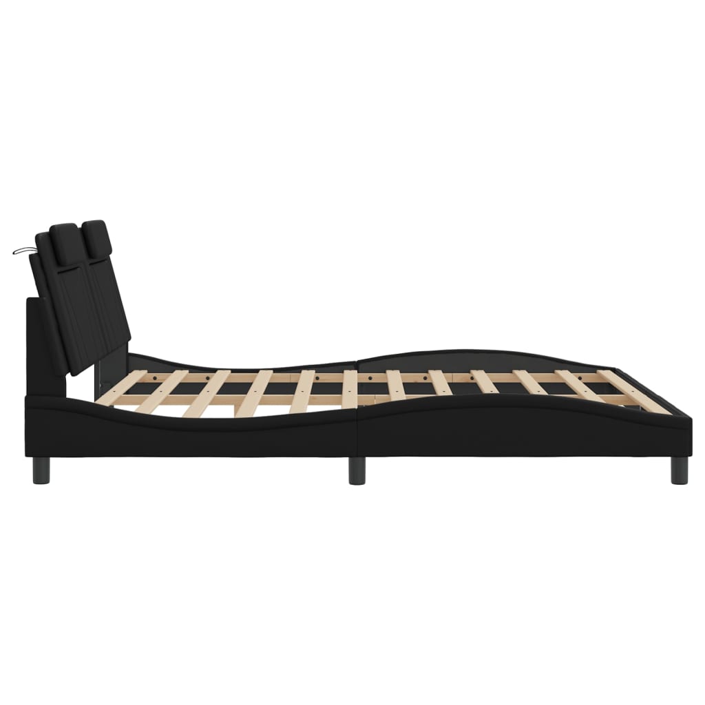 Bedframe "Viana" zonder matras kunstleer zwart 180x200 cm is nu te koop bij PeponiXL, paradijselijk wonen!