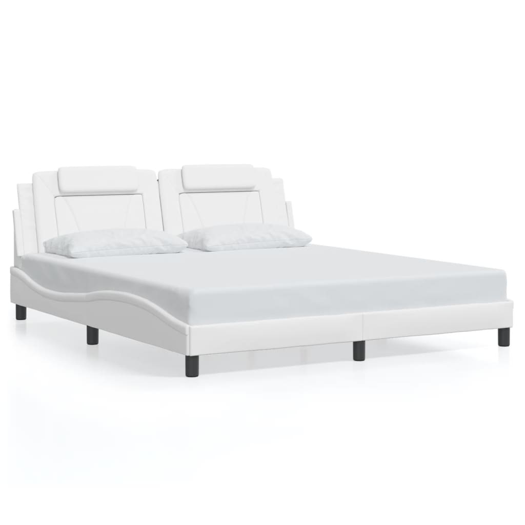 Bedframe "Viana" zonder matras kunstleer wit 180x200 cm is nu te koop bij PeponiXL, paradijselijk wonen!
